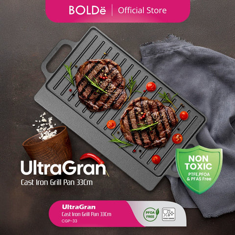BOLDë UltraGran Cast Iron Grill Pan 33cm
