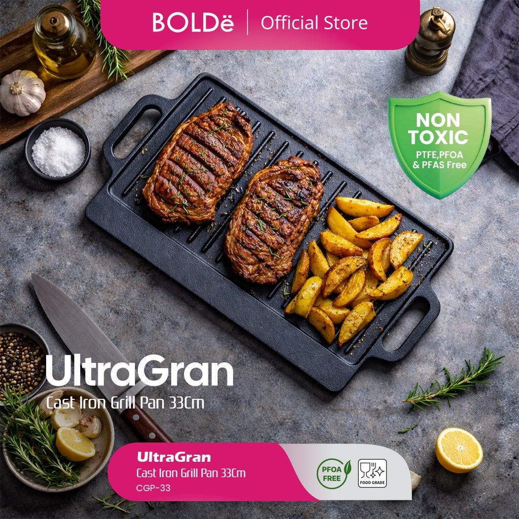 BOLDë UltraGran Cast Iron Grill Pan 33cm