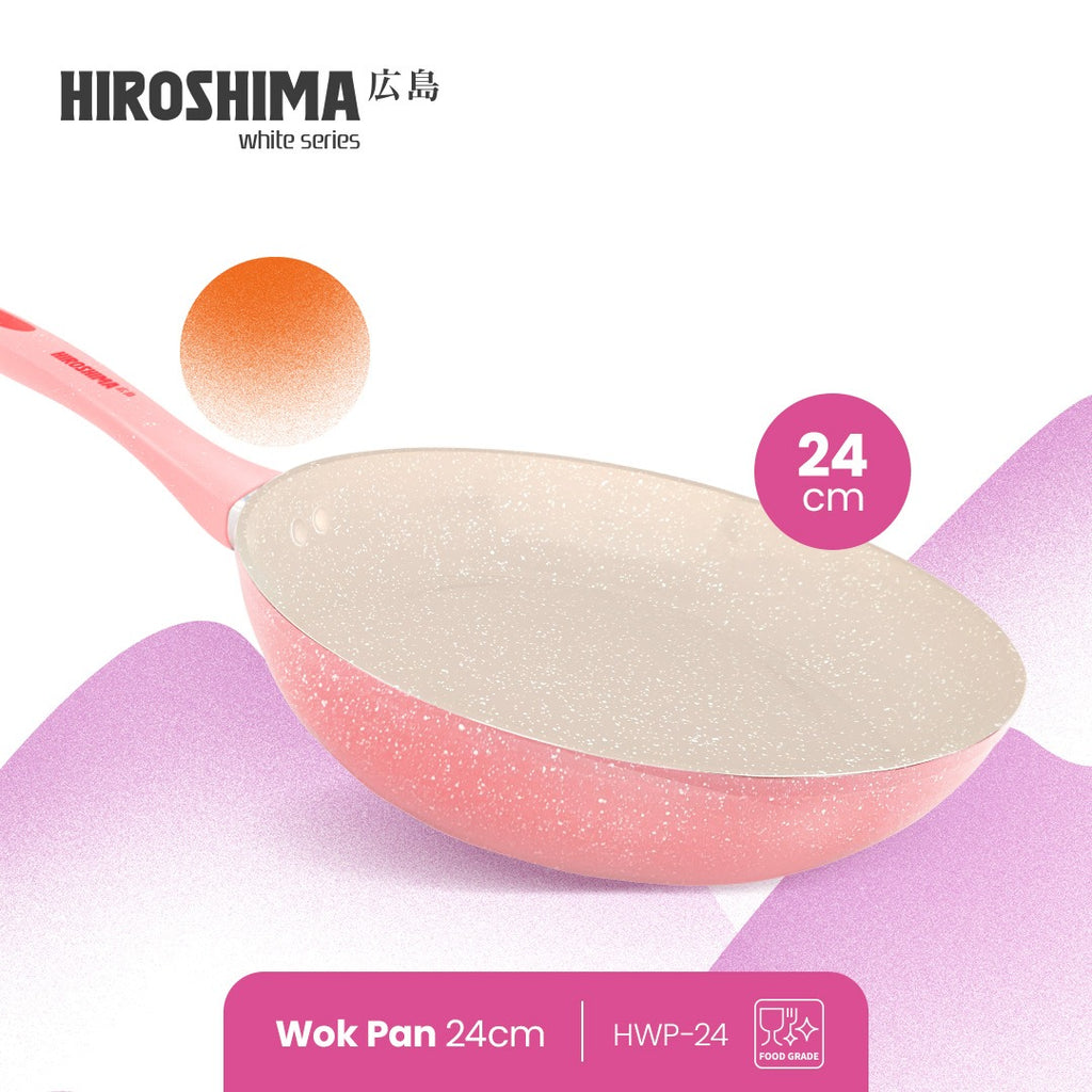 Hiroshima White Series Wok Pan 24cm