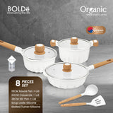 ORGANIC Crystal White Cookware 8 pcs set