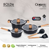 a ORGANIC Black Crystal  Cookware 8 pcs set