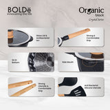 a ORGANIC Black Crystal  Cookware 8 pcs set