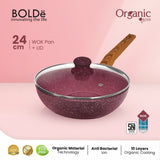 ORGANIC ROSE WOK 24 cm + Lid