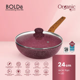 ORGANIC ROSE WOK 24 cm + Lid