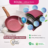 Organic Rose 3pcs set Fry Pan 22 + Wok 24