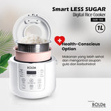 a BOLDe Smart Less Sugar Digital Rice Cooker 1L