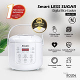 a BOLDe Smart Less Sugar Digital Rice Cooker 1L