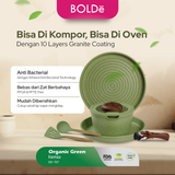 Organic Green Foresta Granite Detachable Series Set (Panci Serbaguna)