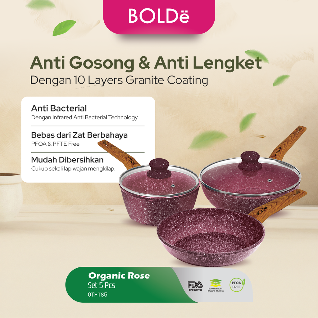 ORGANIC ROSE Cookware 5 pcs set