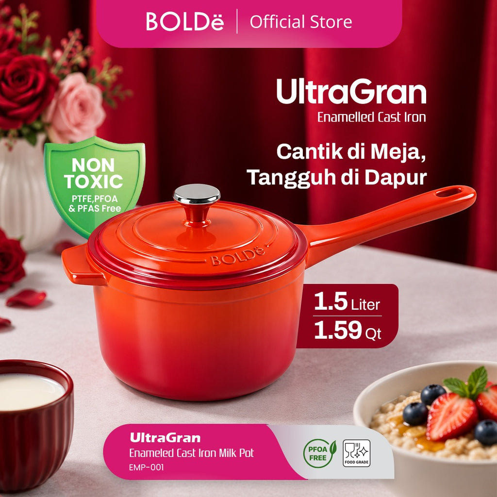 BOLDe UltraGran Enameled Cast Iron Milk Pot 16 cm + Lid