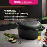 BOLDe UltraGran Seasoned Cast Iron 2 in 1 Pot 26 cm