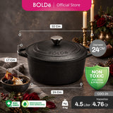 BOLDe UltraGran Seasoned Cast Iron Dutch Oven 20 cm & 24 cm