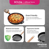 BOLDe UltraGran Cast Iron Flat Pan Wooden Handle 25 cm