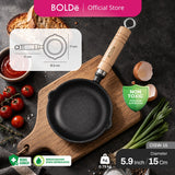 BOLDe UltraGran Cast Iron Skillet Wooden Handle 15 cm