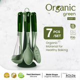 a Organic Green Silicone Utensils 7pcs Set