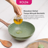 Organic Green 3pcs set Fry Pan 22 + Wok 24