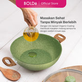 Organic Green 2-Ear Wok 30 cm + LID