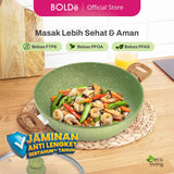 Organic Green 2-Ear Wok 30 cm + LID