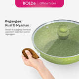 Organic Green 2-Ear Wok 24 cm + LID