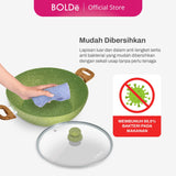 Organic Green 2-Ear Wok 24 cm + LID