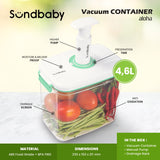 Sundbaby Smart Vacuum Container - Aloha (Box Penyimpanan Makanan) 4.6 Liter