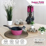 Sauce PAN 18 cm + glass lid, Granite BLACKPINK