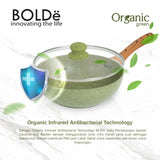 ORGANIC GREEN WOK PAN 24 cm + Glass Lid