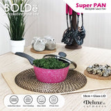 Sauce PAN 18 cm + glass lid, Granite BLACKPINK