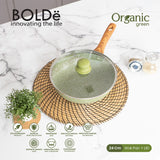 ORGANIC GREEN WOK PAN 24 cm + Glass Lid