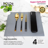 BOLDe Super Cutlery Gold Diamond Set 4pcs