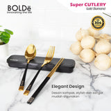 BOLDe Super Cutlery Gold Diamond Set 4pcs