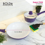 Super PAN Granite 5 pcs Sets White Purple