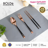 BOLDe Super Cutlery Rose Diamond Set 4pcs