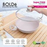 Super PAN 2-EAR WOK ( WAJAN ) 24 cm + GLASS LID,  BEIGE