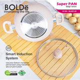 Super PAN 2-EAR WOK ( WAJAN ) 24 cm + GLASS LID,  BEIGE