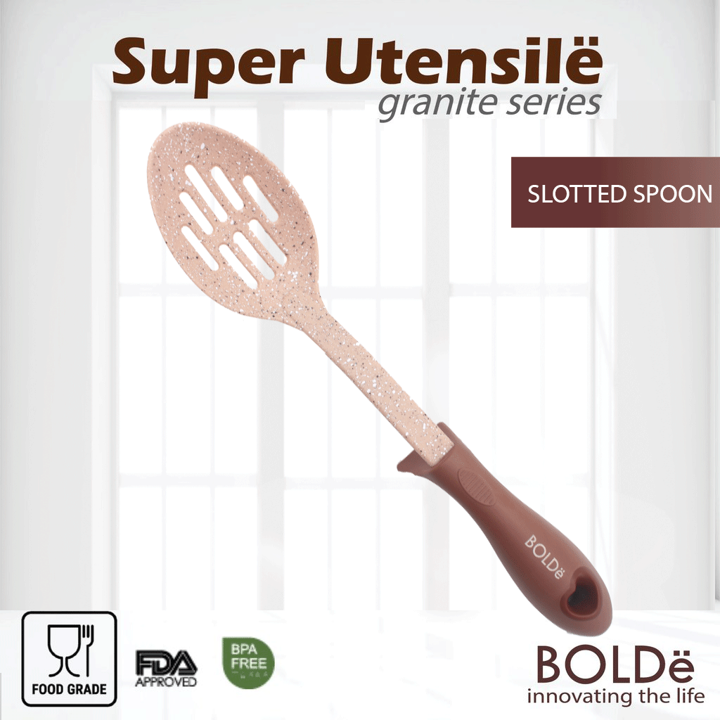 Super UTENSILE Granite Series Slotted SPOON Beige