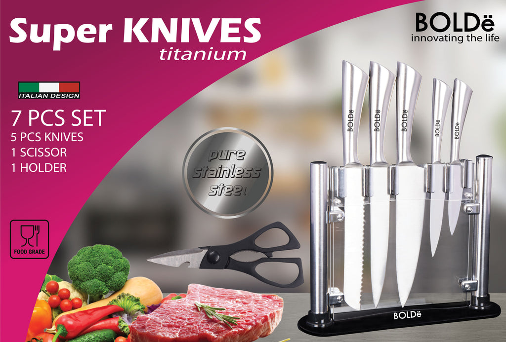 Super Knives TITANIUM 7pcs set Italian Design