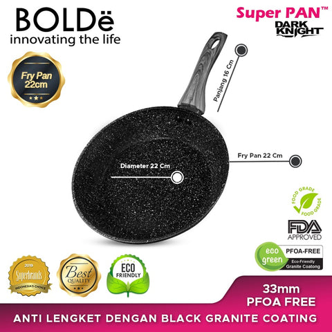 Fry Pan 22 CM Granite BLACK DARK KNIGHT