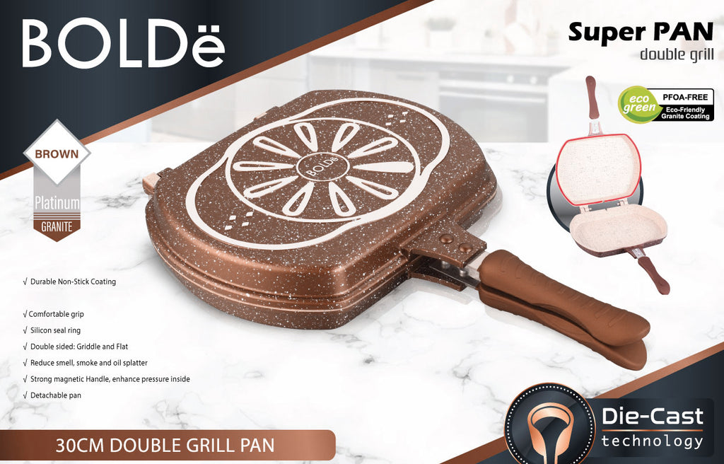 Super PAN Granite 30 cm Double Grill PAN