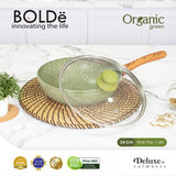 ORGANIC GREEN WOK PAN 24 cm + Glass Lid