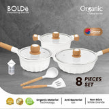 ORGANIC Crystal White Cookware 8 pcs set